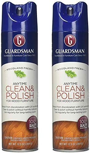 Guardsman Clean & Polish For Wood Furniture - Woodland Fresh - 12.5 oz - Silicone Free, UV Protection - 2 Pack