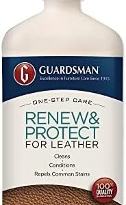 Guardsman Renew & Protect Leather Cleaner, Conditioner, and Protector for Leather Furniture & Car Interiors | Small Leather Goods and Leather Shoe Cleaner, 16 Fluid Ounces