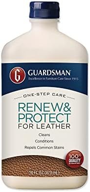 Guardsman Renew & Protect Leather Cleaner, Conditioner, and Protector for Leather Furniture & Car Interiors | Small Leather Goods and Leather Shoe Cleaner, 16 Fluid Ounces