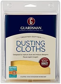 Guardsman Wood Furniture Dusting Cloths - 5 Pre-Treated Cloth - Captures 2x The Dust of a Regular Cloth, Specially Treated, No Sprays or Odors - 462700