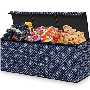 HomeMarvel Large Toy Chest, Big Toy Box for Boys & Girls, Collapsible Sturdy Toy Box Chest Storage Organizer with Removable Lids for Playroom, Bedroom, Nursery, Closet