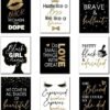 Inspirational Wall Décor Teen Black Girls Bedroom Décor Makeup Lash Lips Wall Art Poster, Motivational Design for Bathroom Beauty Salon Room Spa Classroom office Decor, 8 x 10 Inch, Unframed