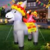 Joliyoou 5FT H Cinco de Mayo Inflatable Yard Decoration, Lighted Blow Up Donkey Carrying Mr. Chilli, Light Up Air Blown for Mexican Fiesta Fifth of May Home Garden Lawn Patio Festival Decor