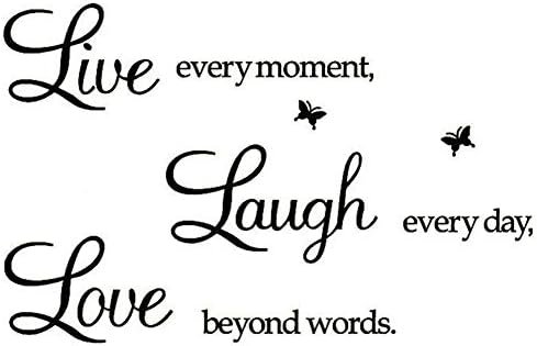 Live Every Moment,Laugh Every Day,Love Beyond Words,Wall Sticker Motivational Wall Decals,Family Inspirational Wall Stickers Quotes