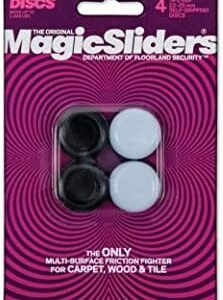 Magic Sliders L P 4225 4 Pack 7/8"-1" RND Slider, 1 Pack, White/Black