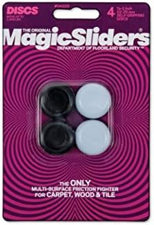 Magic Sliders L P 4225 4 Pack 7/8"-1" RND Slider, 1 Pack, White/Black