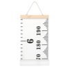 Mibote Baby Growth Height Chart Handing Ruler Wall Decor for Kids, Canvas Removable Height Growth Chart 79" x 7.9" (Black & White)