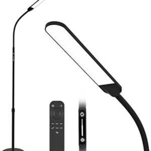 NXONE Led Floor Lamp,Modern Reading Adjustable Standing Height 4 Colors and Stepless Brightness Work Lamp for Living Room Bedroom Reading£¬Black