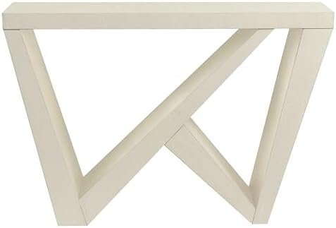 Naomi Modern Decorative Accent Console Table with W-Shaped Legs, Wood Entryway Furniture for Living Room, Hallway, Entrance, Small Spaces, Cream Weave