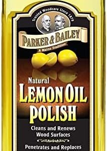 PARKER & BAILEY LEMON OIL POLISH - Natural Lemon Scented Wood Cleaner & Furniture Polish, Cleans, Renews, Restores & Rejuvenates Wood Surfaces, 16oz