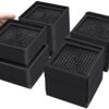 Pack of 8 Furniture Bed Risers, 2 or 4 Inch Heavy Duty Adjustable Plastic Triangular Furniture Risers with Non-Slip Mats for Bed, Desk, Sofa