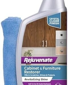 Rejuvenate Cabinet And Furniture Restorer Fills In Scratches, Shines And Protects Indoor Cabinets And Furniture, 16 Ounces