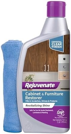 Rejuvenate Cabinet And Furniture Restorer Fills In Scratches, Shines And Protects Indoor Cabinets And Furniture, 16 Ounces