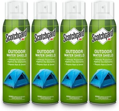 Scotchgard Outdoor Water Shield Fabric Spray, Water Repellent Spray for Spring and Summer Outdoor Gear and Patio Furniture, Fabric Spray for Outdoor Items, 42 Ounces (4 Cans)