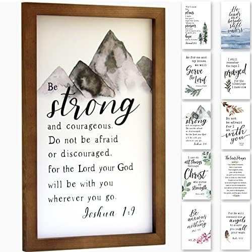 Scripture Wall Art Interchangeable Seasonal Sign. Bible Verses Wall Decor Framed Wood Plaque. Religious Gifts for Women. Christian Home Decor. Christmas and Holiday Decoration.