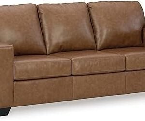 Signature Design by Ashley Bolsena Contemporary Leather Match Sofa, Dark Brown