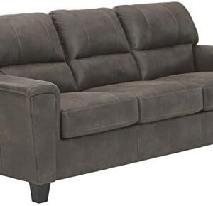 Signature Design by Ashley Navi Faux Leather Modern Sofa, Gray