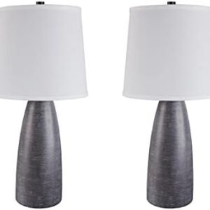 Signature Design by Ashley Shavontae Modern Table Lamp, 2 Count Lamps, 27.5", Gray