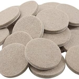 SoftTouch 1 1/2" Round Heavy-Duty Self-Stick Felt Furniture Pads - Protect Surfaces from Scratches & Damage, Beige (24 Pack)