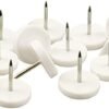 SoftTouch 7/8" Round Nail-On Furniture Glides - Surface Protection for Wooden Furniture, White (16 Pack)