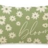 Spring Daisy Flower Lumbar Decorative Rectangle Pillow Cover 12 x 20, Summer Floral Green Porch Patio Outdoor Pillowcase, Bloom Seasonal Sofa Couch Cushion Case Home Decor