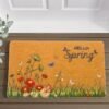 Spring Welcome Door Mat Coir Doormat - Non-Slip Backing Floral Spring Door Mat Seasonal Door Mat for Home Entrance Decor 17" x 29"