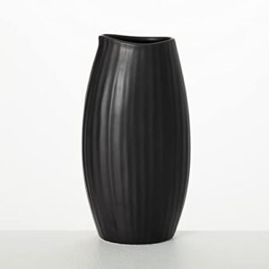 Sullivans Ceramic Black Vase, 9" Tall Flower Vase for Modern Home Décor, Minimalist Ceramic Vase for Shelf and Table, Vases for Centerpieces, Living Room, Bedroom, Kitchen, and Office Décor (CM3116)