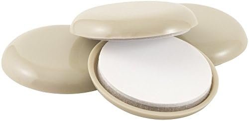 Super Sliders 2 1/4" Round Self-Stick Furniture Sliders or Movers for Carpet to Protect Flooring and Move Effortlessly, Beige (4 Pack)