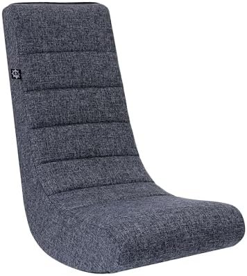 The Crew Furniture Classic Video Rocker Floor Gaming Chair, Kids and Teens, Home Dècor Polyester Linen, Gray