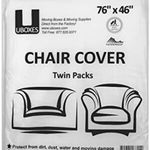 Uboxes Set of 2 (72x46) Chair Covers 2 MIL Heavy Duty Polyethylene to Protect Items from Dust Dirt and Spills