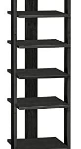 Vertical Shoe Rack, 8 Tier Shoe Storage Organizer with Hooks, Narrow Shoe Rack for 8 Pairs, Space Saving, Stable and Strong, for Entryway, Living Room, Bedroom, Black BK07XJ01