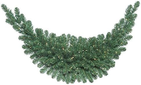 Vickerman 48" Oregon Fir Artificial Christmas Swag, Clear Dura-lit Incandescent Mini Lights - Faux Fir Christmas Garland - Indoor Seasonal Home Decor