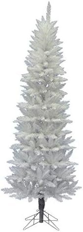 Vickerman 6' Sparkle White Spruce Pencil Artificial Christmas Tree, Unlit - Faux Spruce Christmas Tree - Seasonal Indoor Home Decor