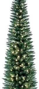 Vickerman 7.5' Durham Pole Pine Artificial Christmas Tree - Warm White LED Dura-lit Lights - Faux Christmas Tree - Seasonal Indoor Home Decor - Reliable and Durable