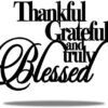 Vivegate Thankful Grateful Blessed Wall Decor – Home Thankful Iron Wall Decor Blessed Wall Signs for Home Decor Entry Way (Large - 18"X12")