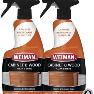 Weiman Cabinet & Wood Clean & Shine Clean and Protect Spray - For Wood Cabinets, Furniture, Tables, Baseboards, Trim and more! 16 oz, 2 PACK w/MicroFiber Towel