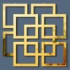 Weysat 2 Pieces Gold Square Mirrored Wall Decor Decorative Wall Mirror DIY Wall Mounted Mirror Decor Square Accent Mirror for Home Bedroom Living Room Bathroom