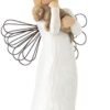 Willow Tree Angel of Friendship, for Those who Share The Spirit of Friendship, Angel Carrying Dog as Reminder of Loyal Pets and Friends, Present and Past, Sculpted Hand-Painted Angel