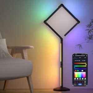 bedee LED Corner Floor Lamp: DIY Shaped RGB Floor Lamp with Music Sync and Timing, Modern 16 Million Color Changing Standing Light with Smart Remote & App Control for Living Room Gaming Room Bedroom