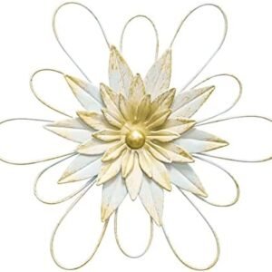 hogardeck Metal Flower Wall Decor - 13" Metal Floral Wall Decoration for Bedroom, Living Room, Bathroom, Kitchen, Outdoor Wall Art