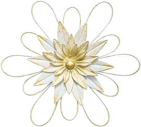 hogardeck Metal Flower Wall Decor - 13" Metal Floral Wall Decoration for Bedroom, Living Room, Bathroom, Kitchen, Outdoor Wall Art