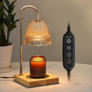 Candle Warmer Lamp, Electric Candle Lamp Warmer with Timer, Mothers Day Gifts for Mom, House Warming Gifts New Home Bedroom Decor Dimmable Wax Melt Warmer for Scented Wax with 2 Bulbs, Jar Candles