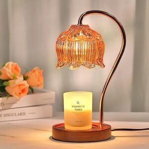 Flower Candle Warmer Lamp with Timer, Mothers Day Gifts for Mom, Candle Lamp Warmer for Jar Candles, Mom Gifts Ideas, Dimmable Candle Lamp for Vintage Home Bedroom Decor, House Warming Gifts for Women