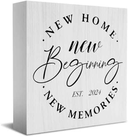 Great Housewarming Gifts New Home Gift Ideas Great Housewarming Gift New Home Decor Rustic Home Accessories Decor New Home New Beginning New Memories Wooden Box 5.1 x 5.1 Inches.