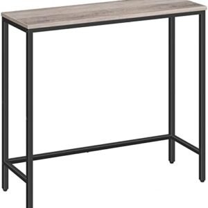 HOOBRO Narrow Console Table, 29.5" Small Entryway Table, Thin Sofa Table, Side Table, Display Table, for Hallway, Bedroom, Living Room, Foyer, Greige and Black BG75XG01