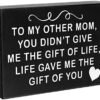 JennyGems To My Other Mom, Life Gave Me the Gift Of You Wooden Sign, Bonus Gifts for Stepmom Foster Mom, Mother in Law, Wall Hanging Decor, Made in USA