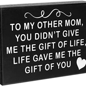 JennyGems To My Other Mom, Life Gave Me the Gift Of You Wooden Sign, Bonus Gifts for Stepmom Foster Mom, Mother in Law, Wall Hanging Decor, Made in USA