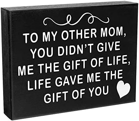 JennyGems To My Other Mom, Life Gave Me the Gift Of You Wooden Sign, Bonus Gifts for Stepmom Foster Mom, Mother in Law, Wall Hanging Decor, Made in USA