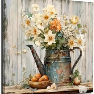 LAIART Floral Wall Art Farmhouse Vintage Wall Decor Canvas Picture Print for Bathroom Bedroom Living Room Dining Room