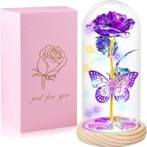 Mothers Day Rose Gifts for Mom Flowers Gifts For Women,Birthday Gifts for Women,Mother Day Roses Gifts from Daughter Son,Purple Butterfly Flowers Gifts for Mom,Sister,Her,Grandma,Wife,Anniversary